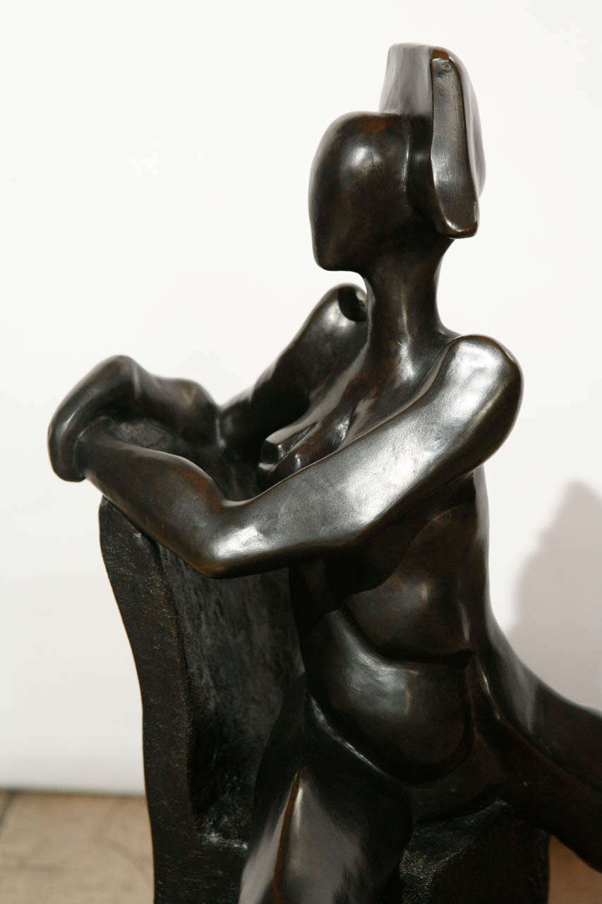 Modern Sy Rosenwasser Bronze Sculpture Entitled Valiant Woman For Sale