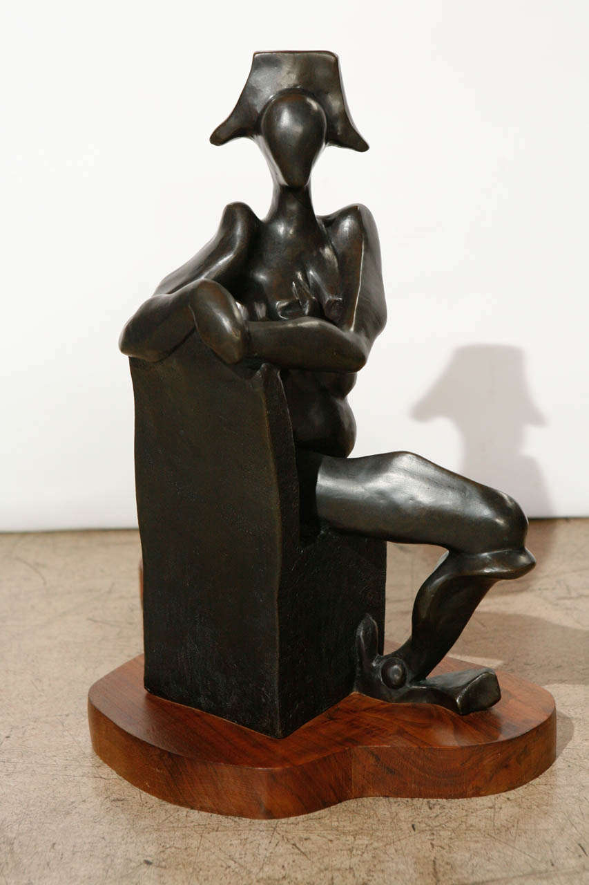 Sy Rosenwasser Bronzeskulptur einer sicheren Frau mit dem Titel (amerikanisch) im Angebot