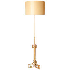 French Greek Key Floor Lamp in the Style of Jean Michel Frank