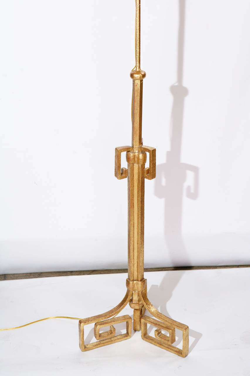 Art Deco French Greek Key Floor Lamp in the Style of Jean Michel Frank