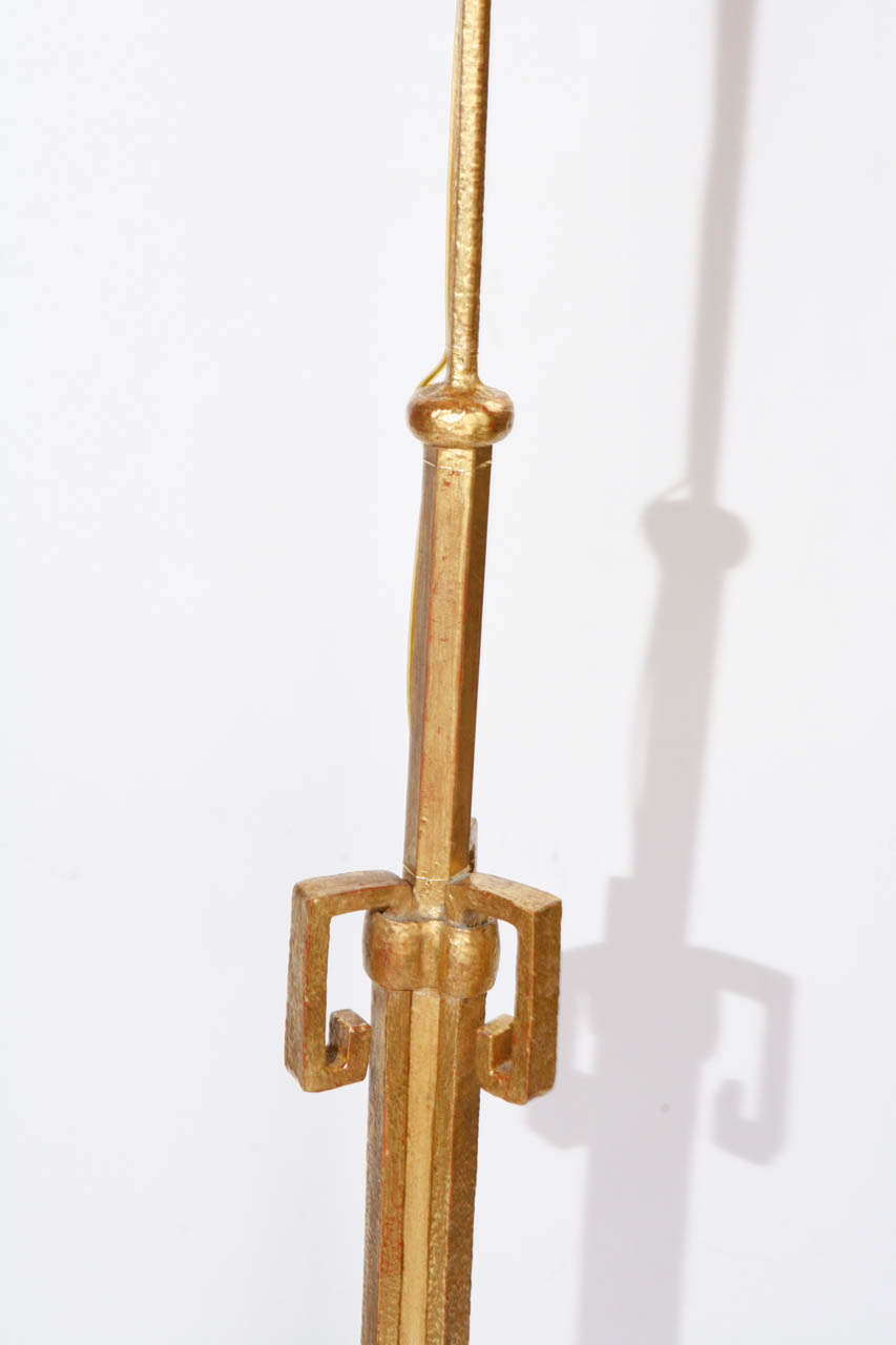 French Greek Key Floor Lamp in the Style of Jean Michel Frank In Good Condition In Los Angeles, CA