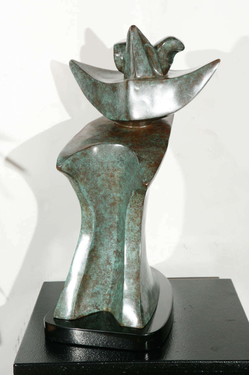 20th Century Verdigris Finish Bronze Sculpture by Sy Rosenwasser
