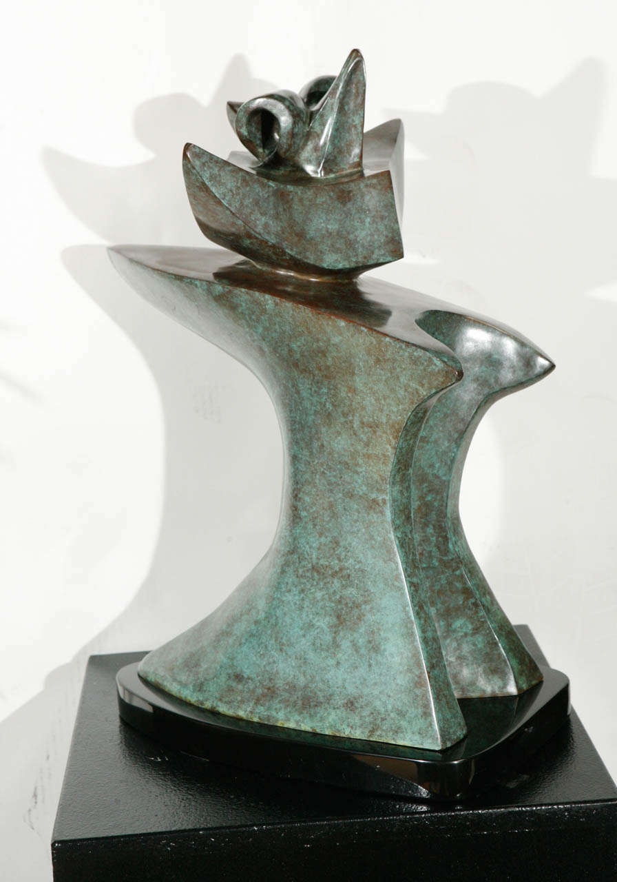 Verdigris Finish Bronze Sculpture by Sy Rosenwasser 1