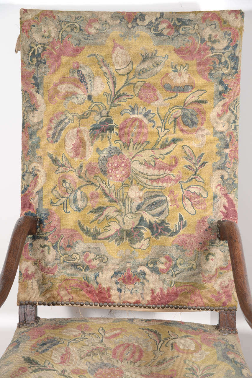 19th Century French Fauteuil with Original Tapestry 1