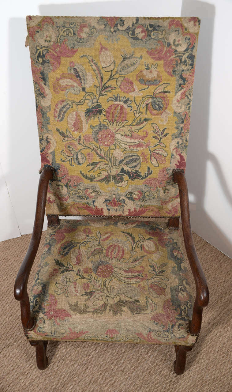 19th Century French Fauteuil with Original Tapestry 2