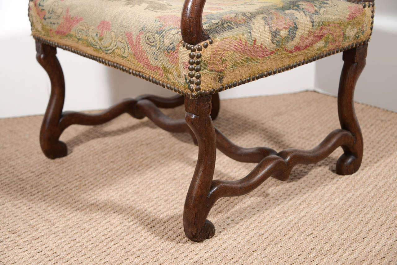 19th Century French Fauteuil with Original Tapestry 4