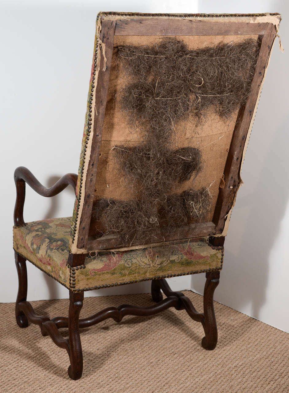 19th Century French Fauteuil with Original Tapestry 5