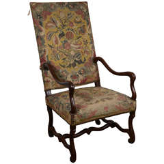 19th Century French Fauteuil with Original Tapestry