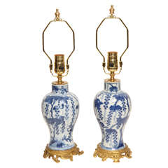 Pair of 18th Century Chinese Vases Mounted as Lamps in the Louis XV Style