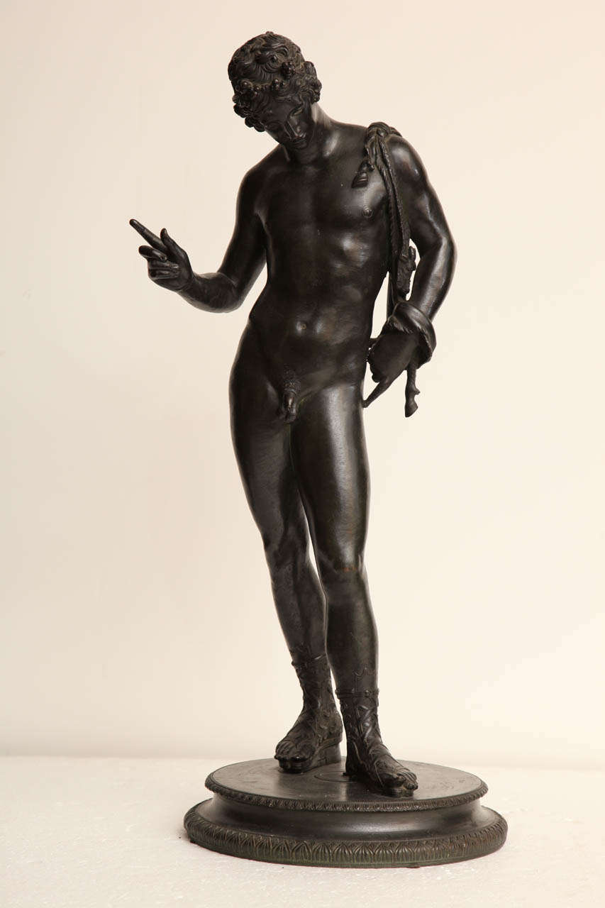 19th Century Bronze Figure of Narcisus, Naples Foundry