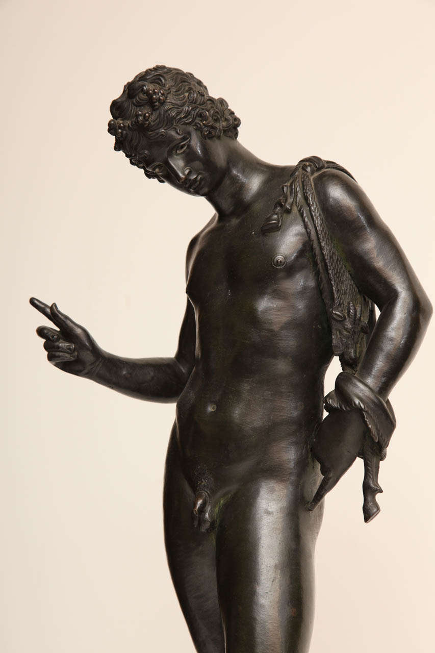 Italian 19th Century Bronze Figure of Narcisus For Sale