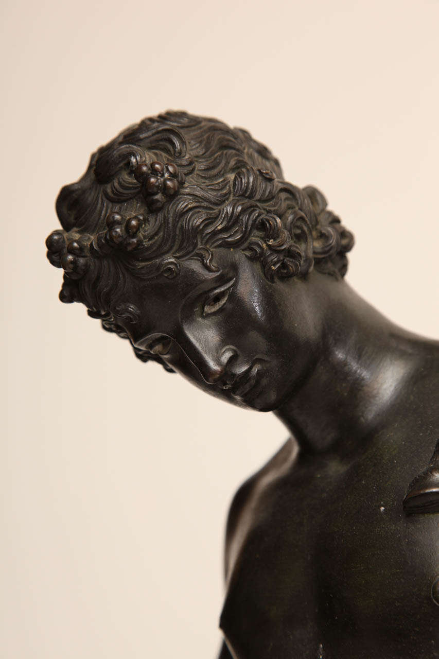19th Century Bronze Figure of Narcisus In Good Condition For Sale In New York, NY