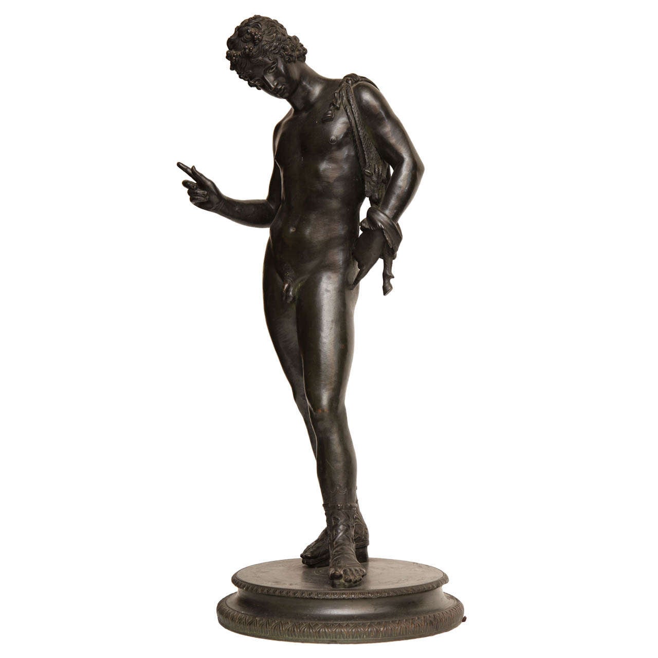 19th Century Bronze Figure of Narcisus For Sale