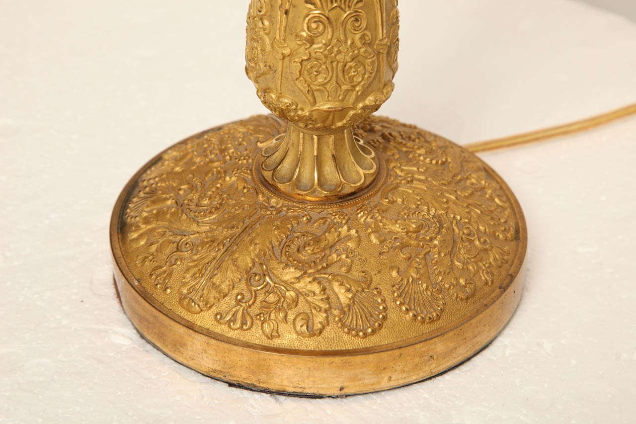 19th Century French Ormolu Candlestick Mounted as a Lamp For Sale 1