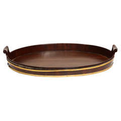 18th Century English, Mahogany and Brass Tray