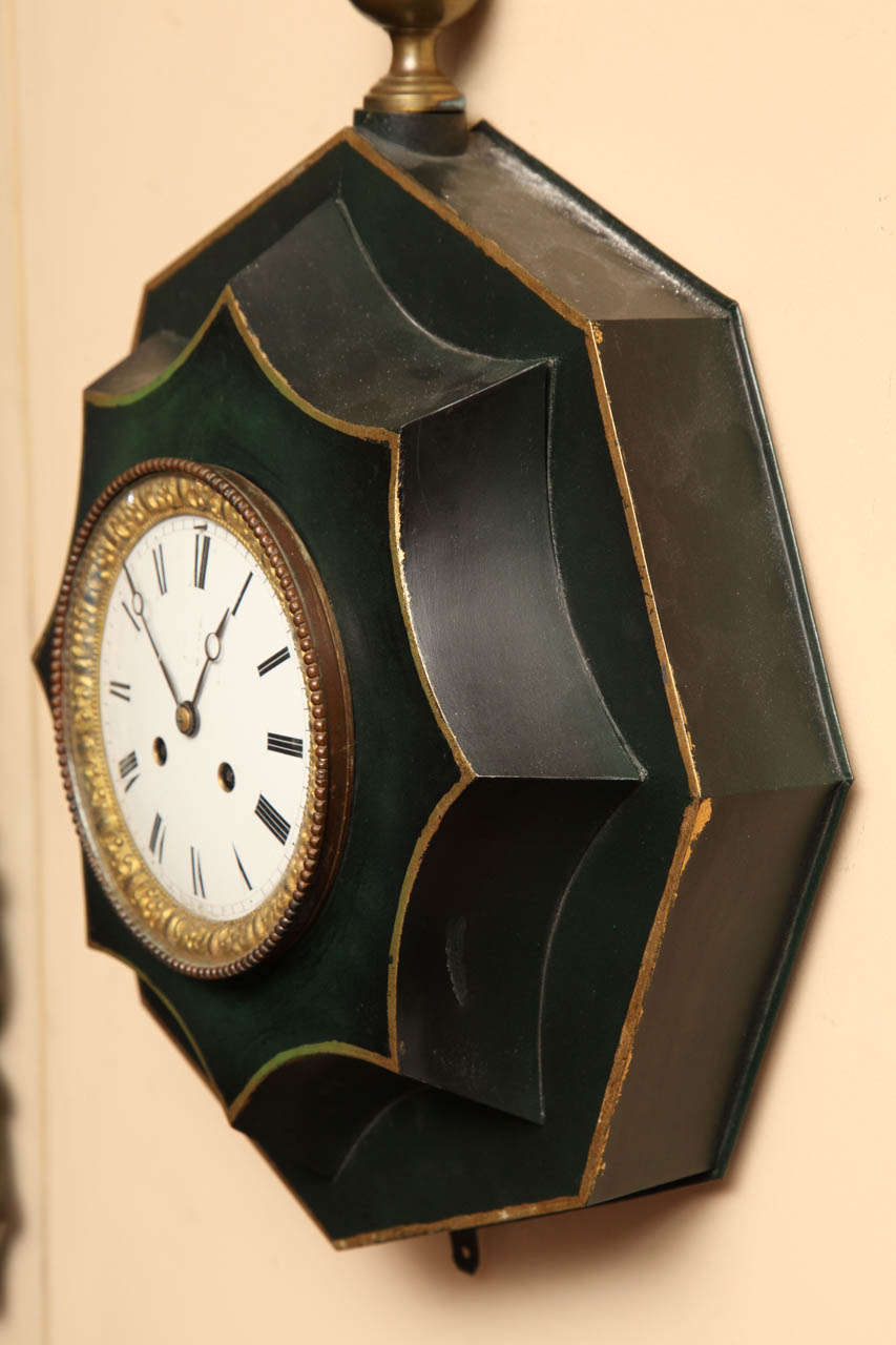 19th Century French, Tole Clock For Sale 1