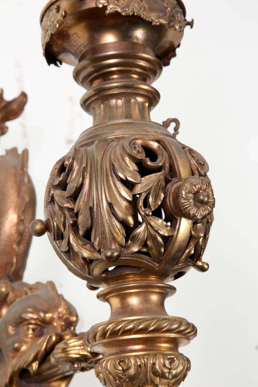19th Century Pair of Solid Cast Bronze Victorian Dolphin Sconces