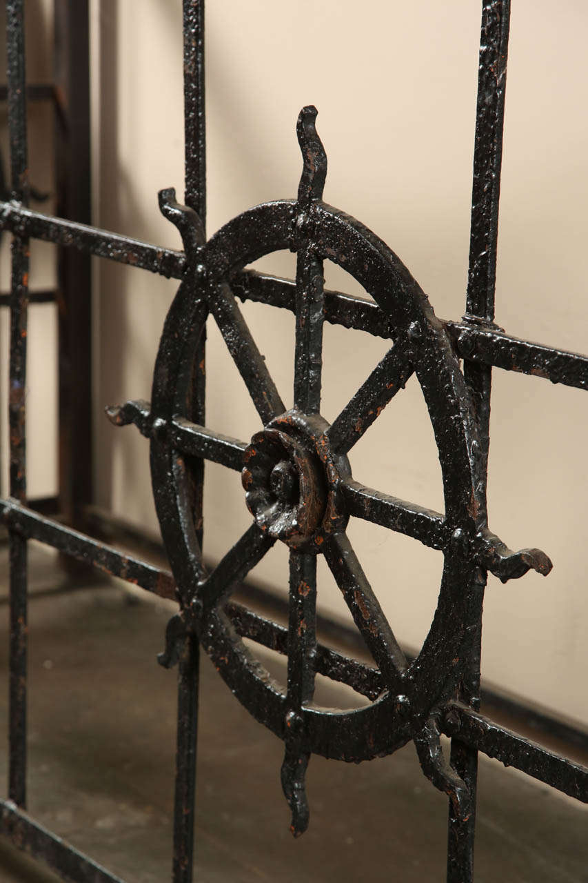 Cast Iron Side Table Made from Old Balcony In Excellent Condition In Los Angeles, CA