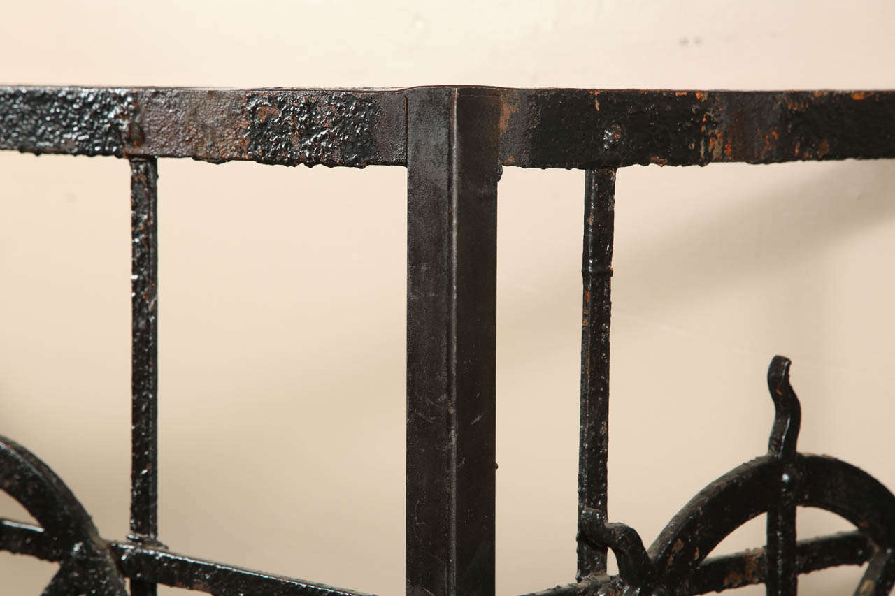 Mid-20th Century Cast Iron Side Table Made from Old Balcony