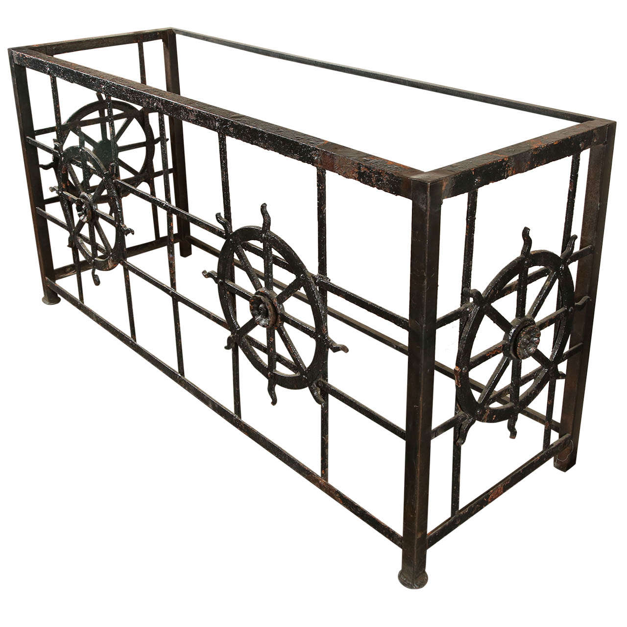 Cast Iron Side Table Made from Old Balcony