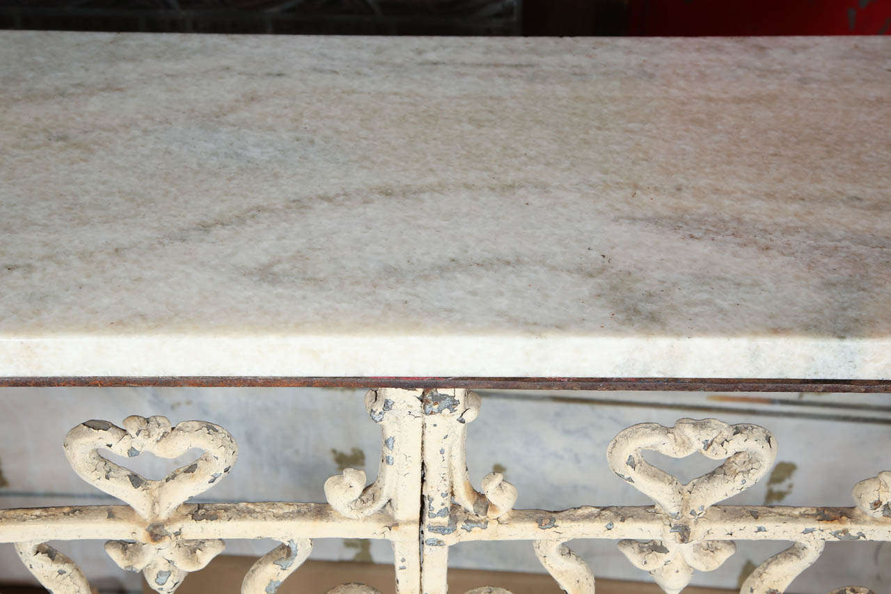 Console Table made from an Argentinean Balcony with Marble Top 2