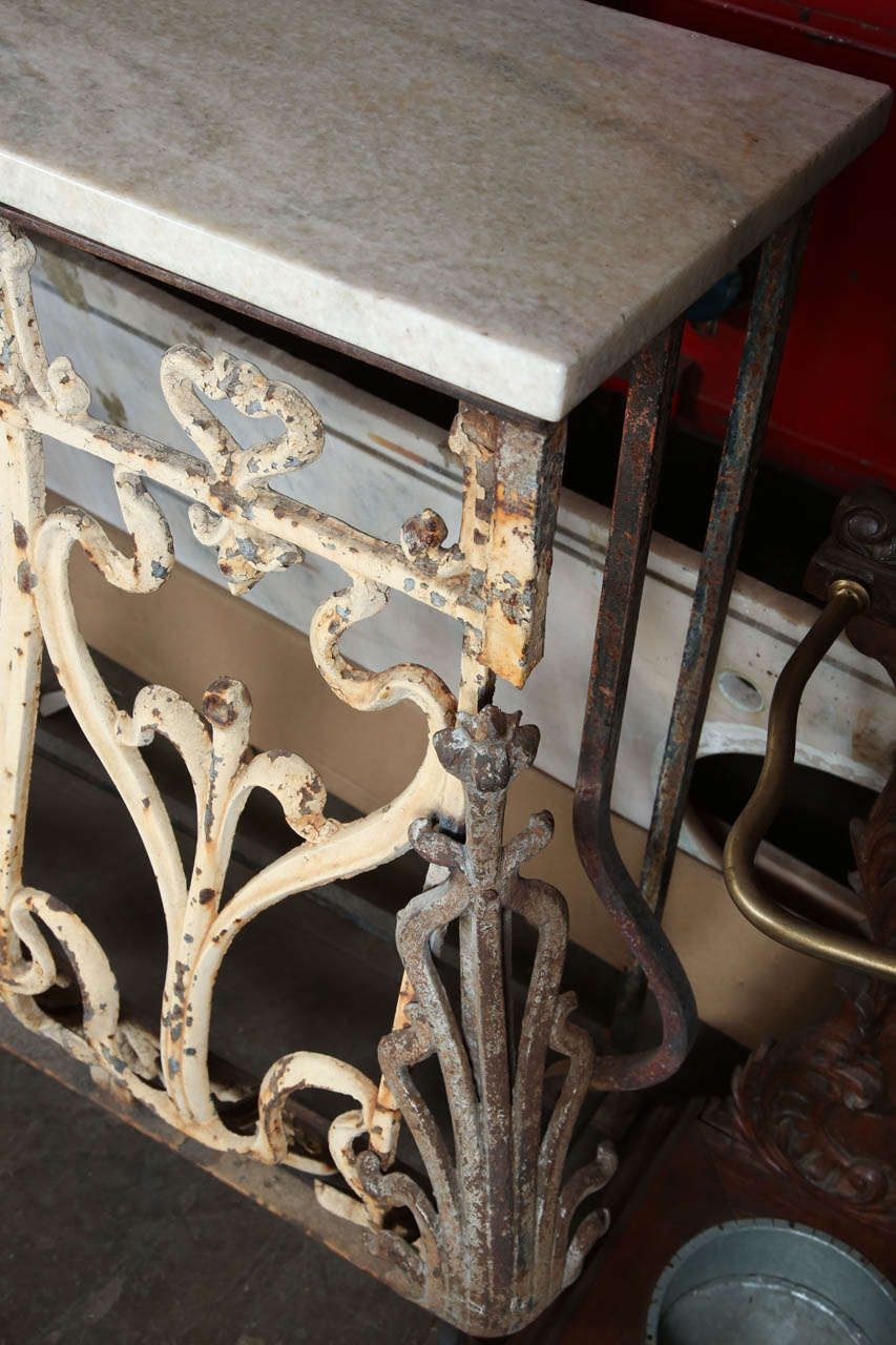 Console Table made from an Argentinean Balcony with Marble Top 3