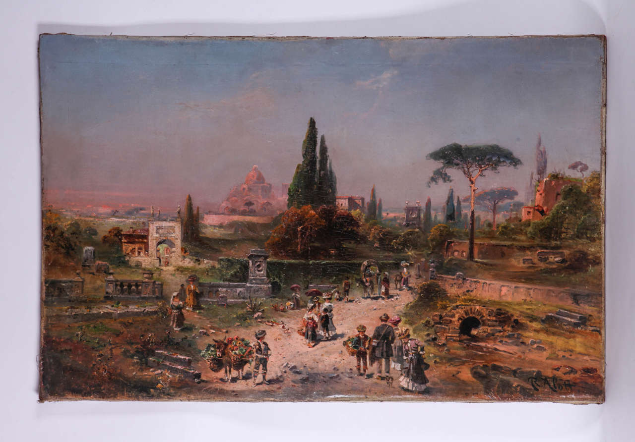 Robert Alott, Southern view of the Via Appia (?), oil on canvas, 1870 signed and dated.

Robert Alott (Graz, 1850-1910, Vienna) 