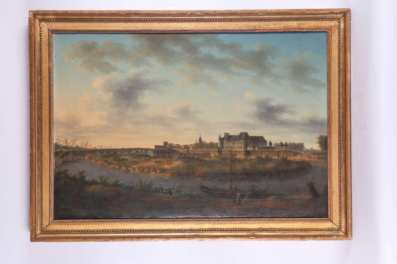 French painter, River landscapes (pair), oil on canvas, Late 18th Century