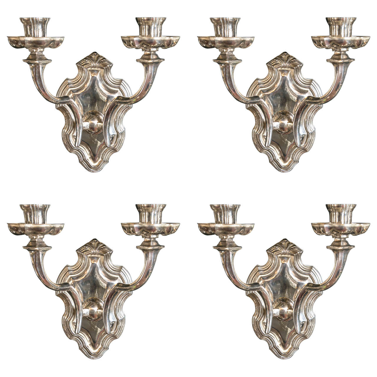 Pair of Silver Plated Caldwell Sconces