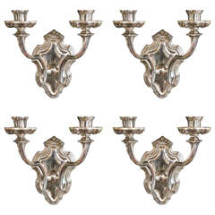 Pair of Silver Plated Caldwell Sconces