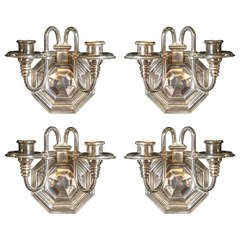 Pair of Silver Plated Caldwell Sconces