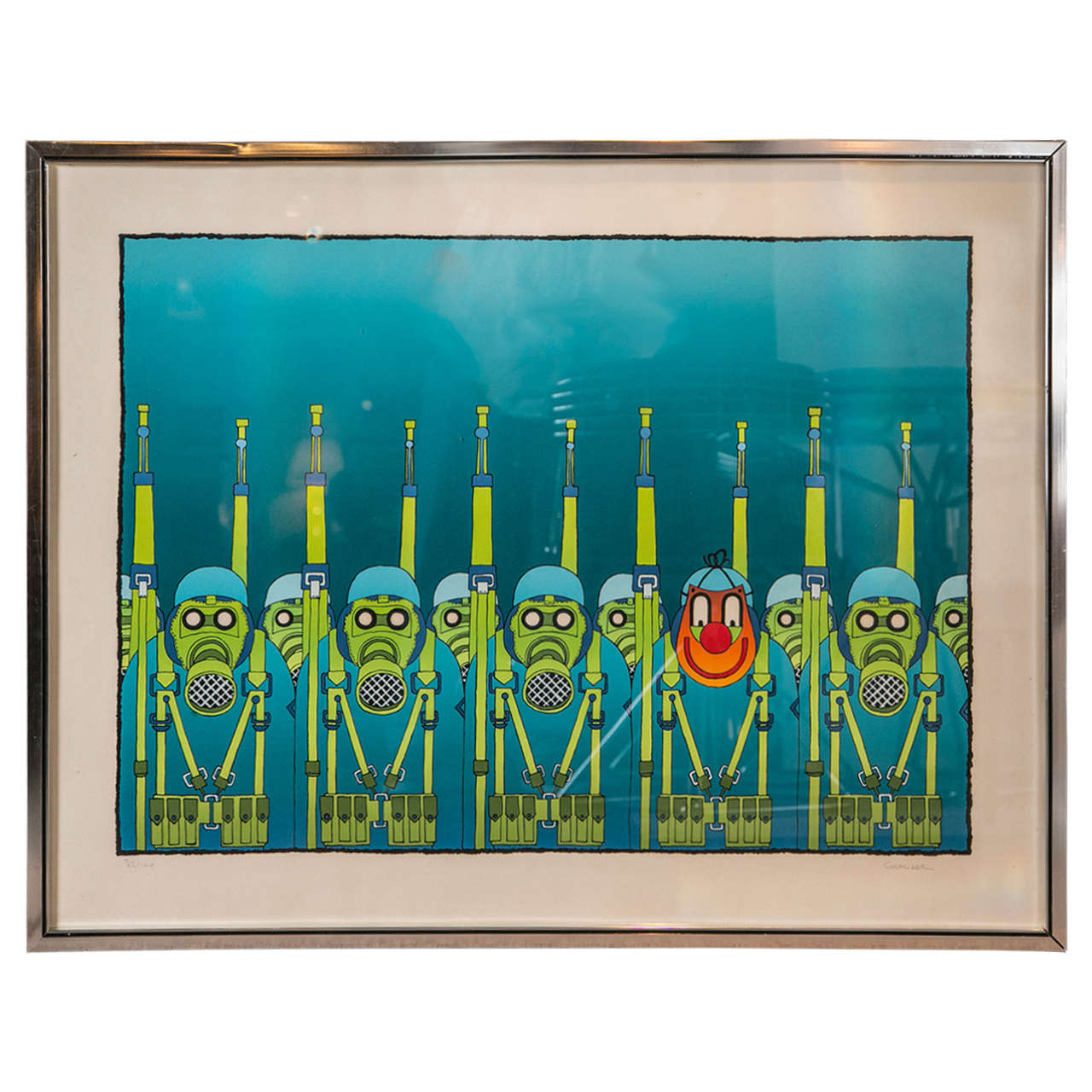 Mid-Century Color Lithograph of Aliens For Sale