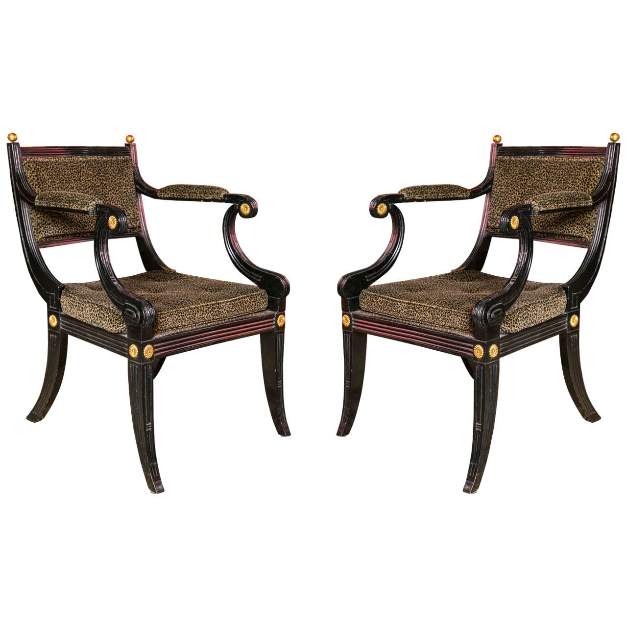 Pair of English Regency Chairs For Sale