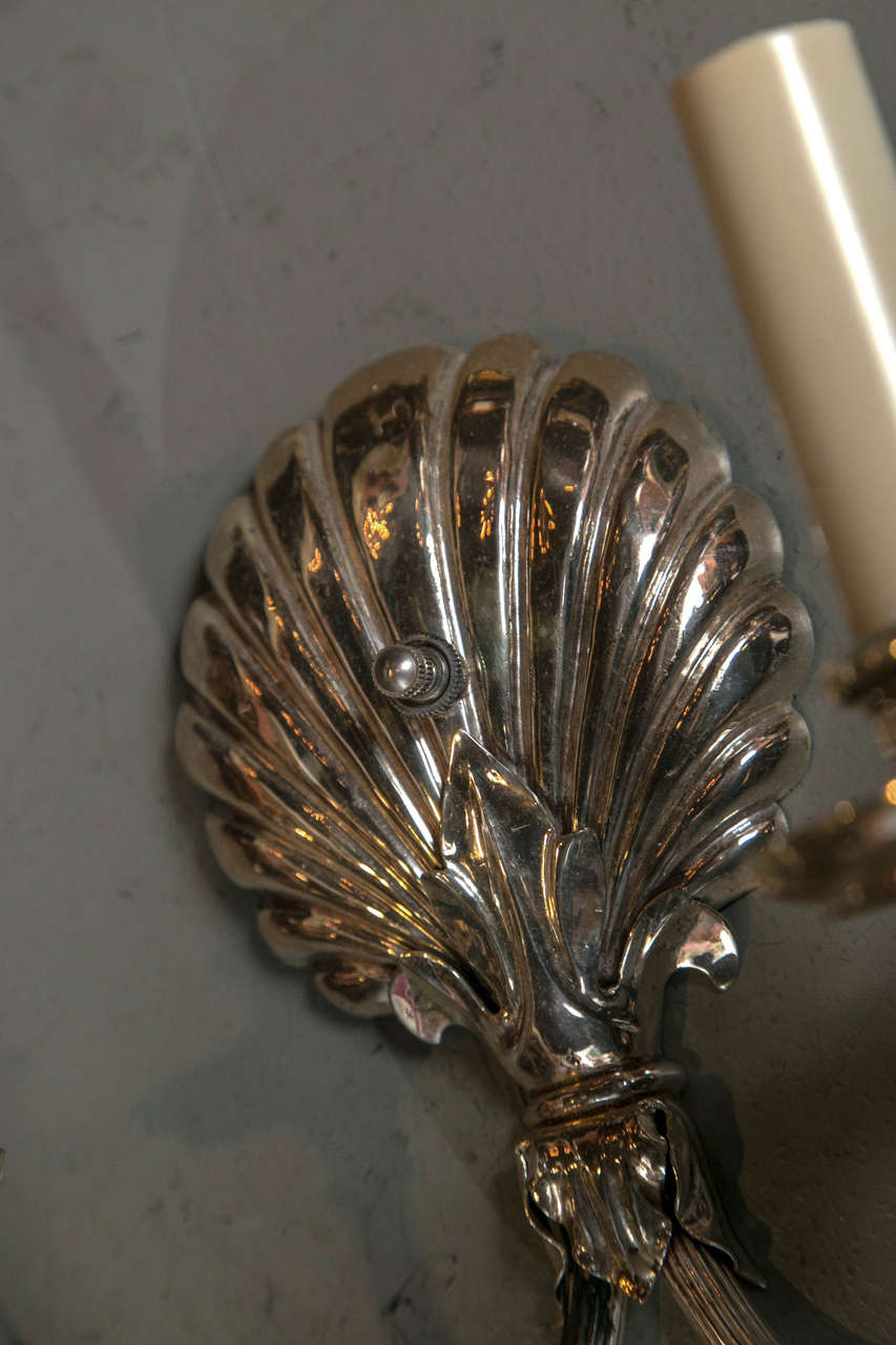 Set of 2 French Shell-Form Sconces, circa 1930s For Sale 1