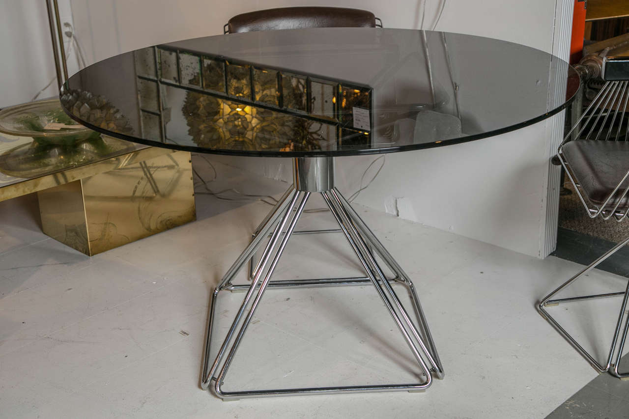 Rudi Verelst Chrome and Glass Dining Set For Sale 2