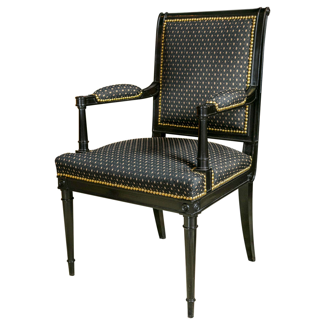 French Directoire Style Ebonized Armchair For Sale