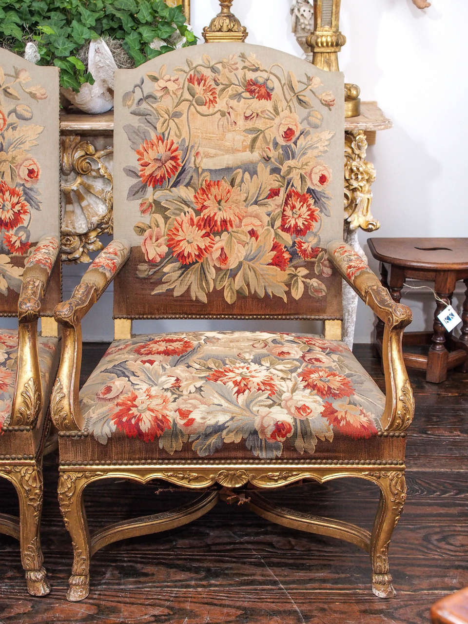 European Louis XV French 19th Century Gilded Chairs