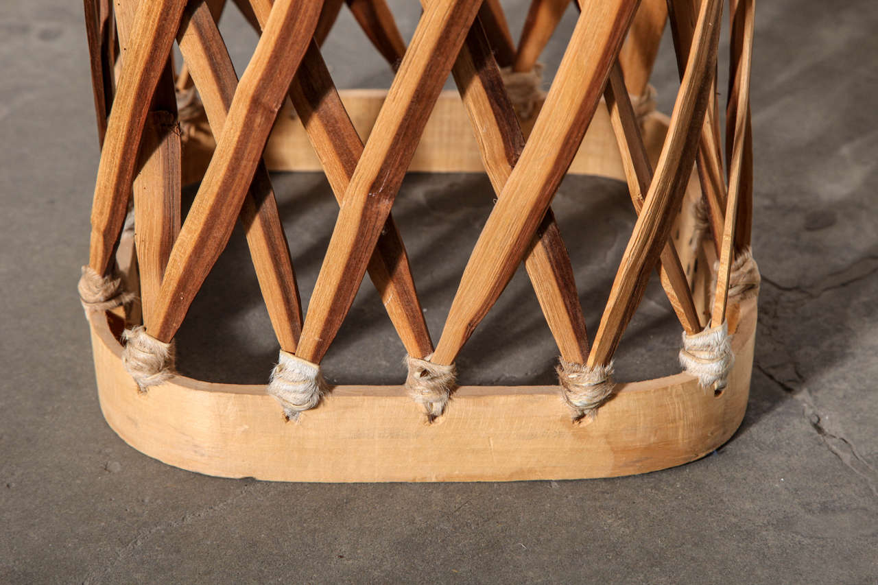 Contemporary Handmade Mexican Wood and Hide Table