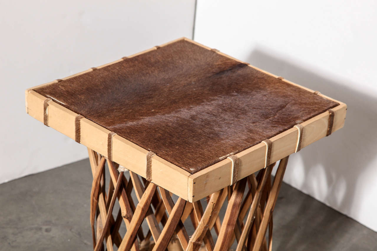 Handmade Mexican Wood and Hide Table 1