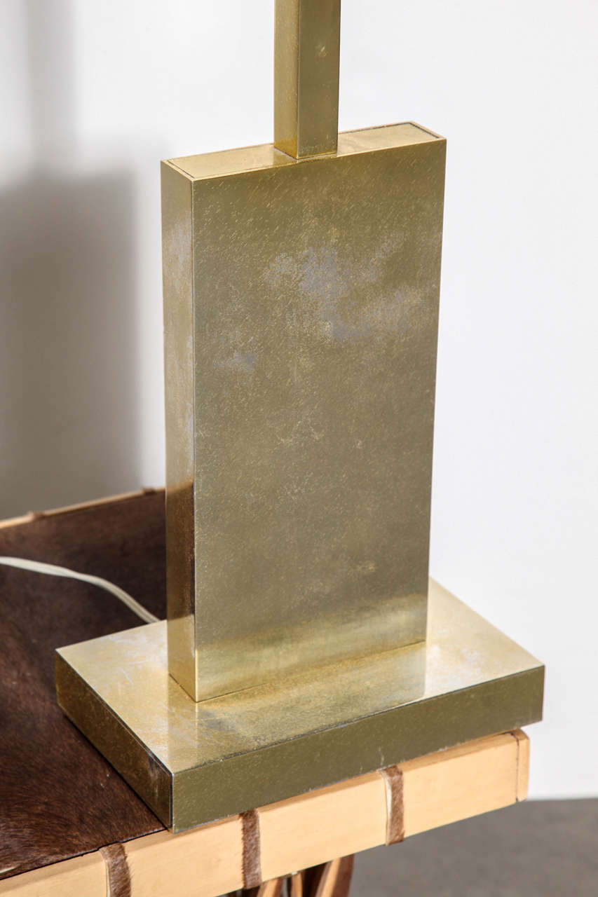 Modern 1970s Distressed Brass Lamp