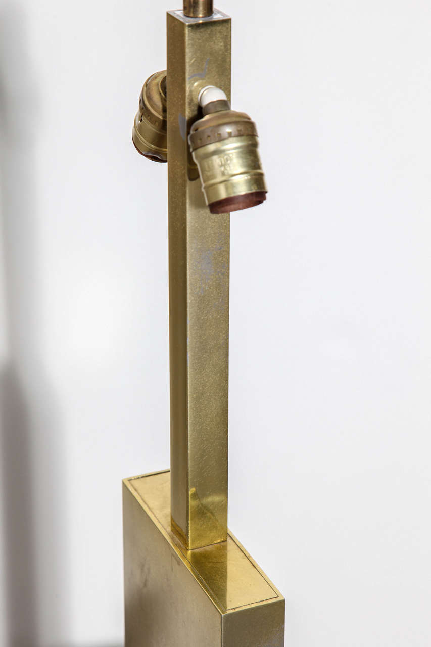 1970s Distressed Brass Lamp 2