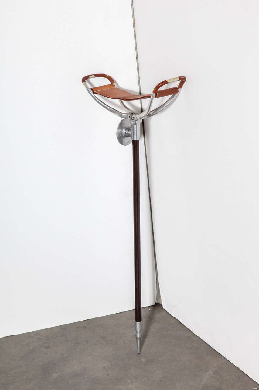 Vintage Hermes Spectator Seat in Rosewood & Chrome