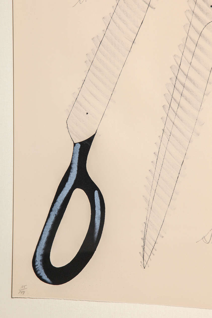 Mid-20th Century Claes Oldenberg Framed Lithograph, Scissors to Cut-Out (1968)