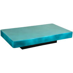 Stunning Peacock Blue Coffee Table by Aldo Tura