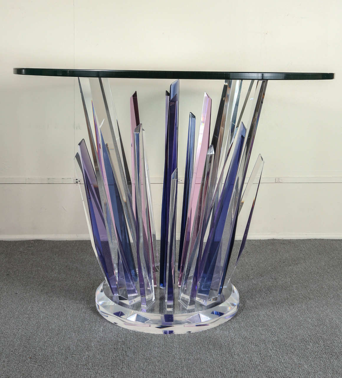 Glass Stunning Stalagmite Lucite Table
