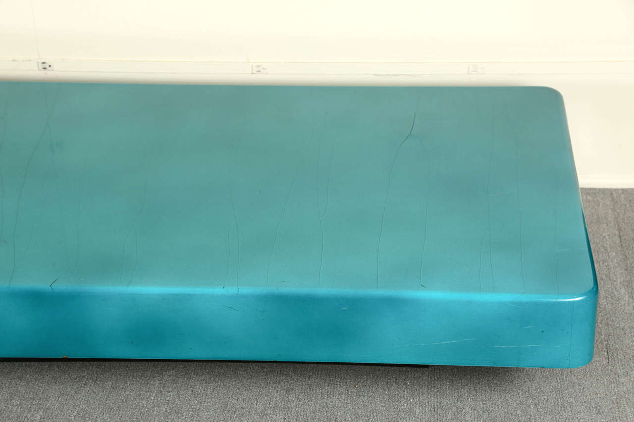 Stunning Peacock Blue Coffee Table by Aldo Tura at 1stDibs blue