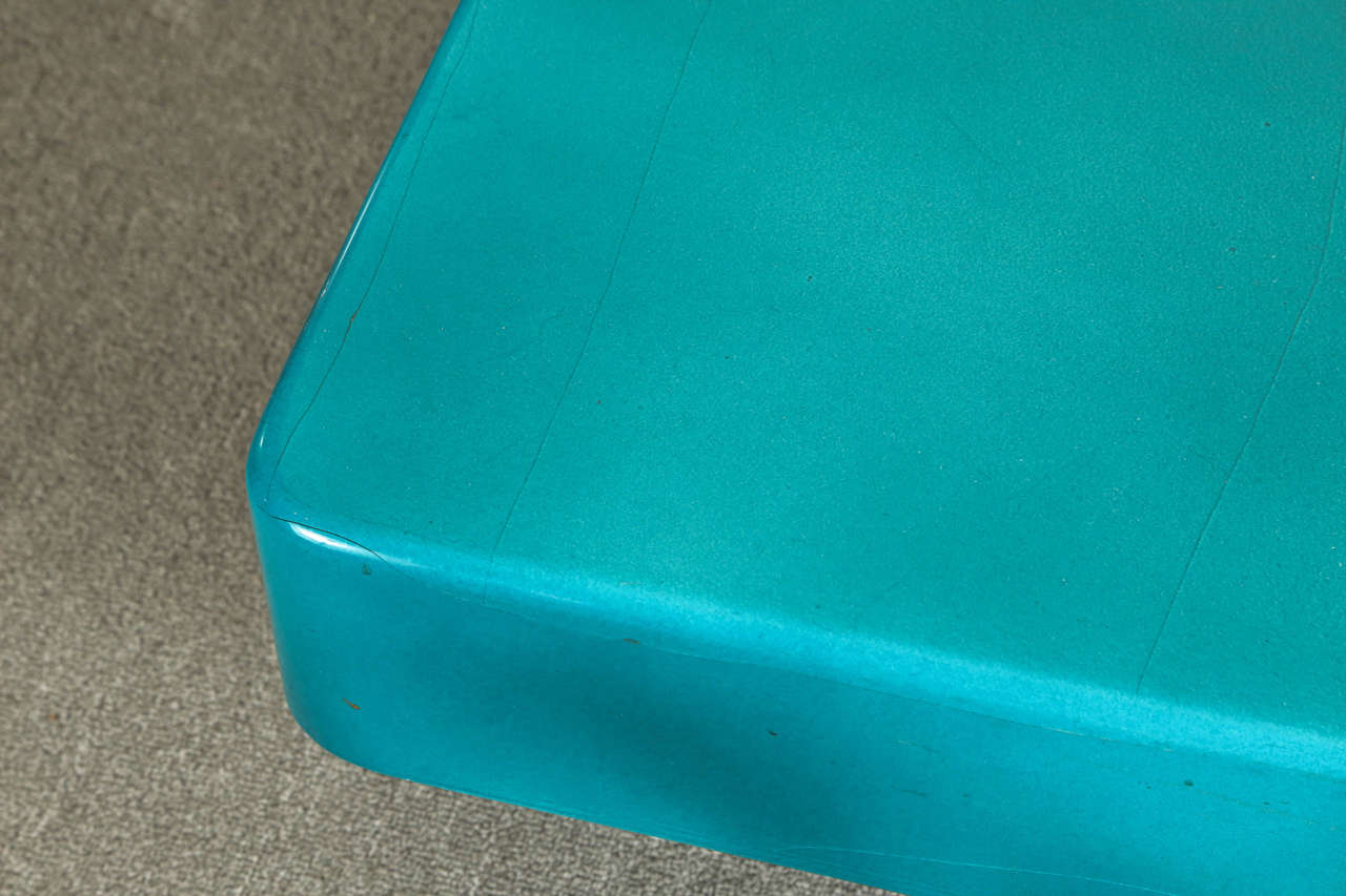 Stunning Peacock Blue Coffee Table by Aldo Tura at 1stDibs blue