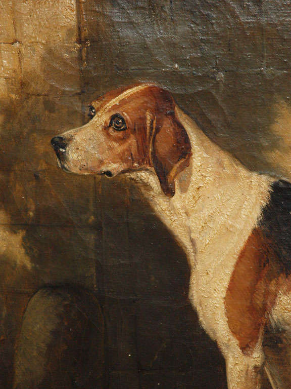 19th Century Portrait of a Foxhound by Philippe LeDieu, mid 19th century.