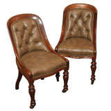 Pair of Irish Spoonback walnut chairs.