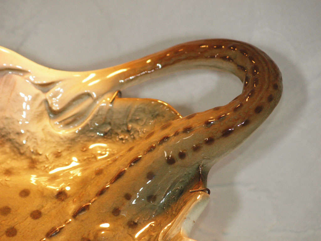 French majolica platter in the form of a stingray 3
